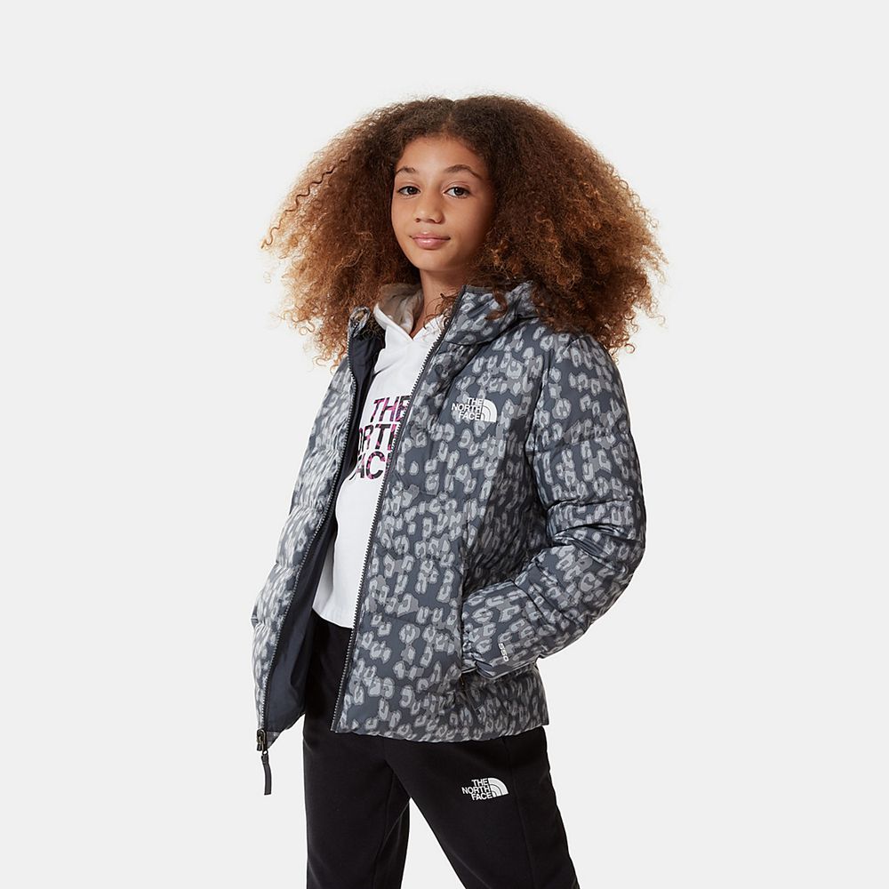 The North Face Jackets Girls Australia - The North Face Reversible Printed Hyalite Grey Leopard Hiki